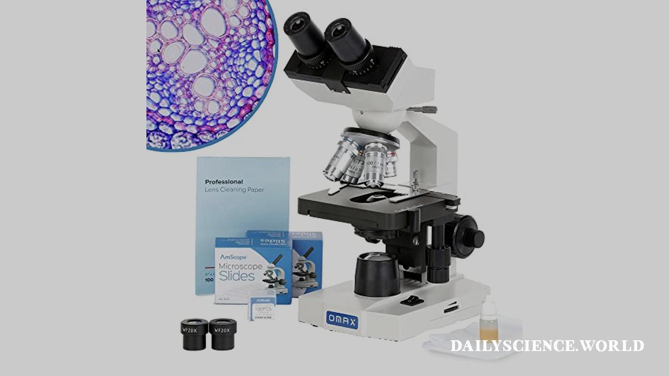 OMAX 40X-2000X LED Binocular Compound Lab Microscope w/ Double Layer Mechanical Stage + Blank Slides