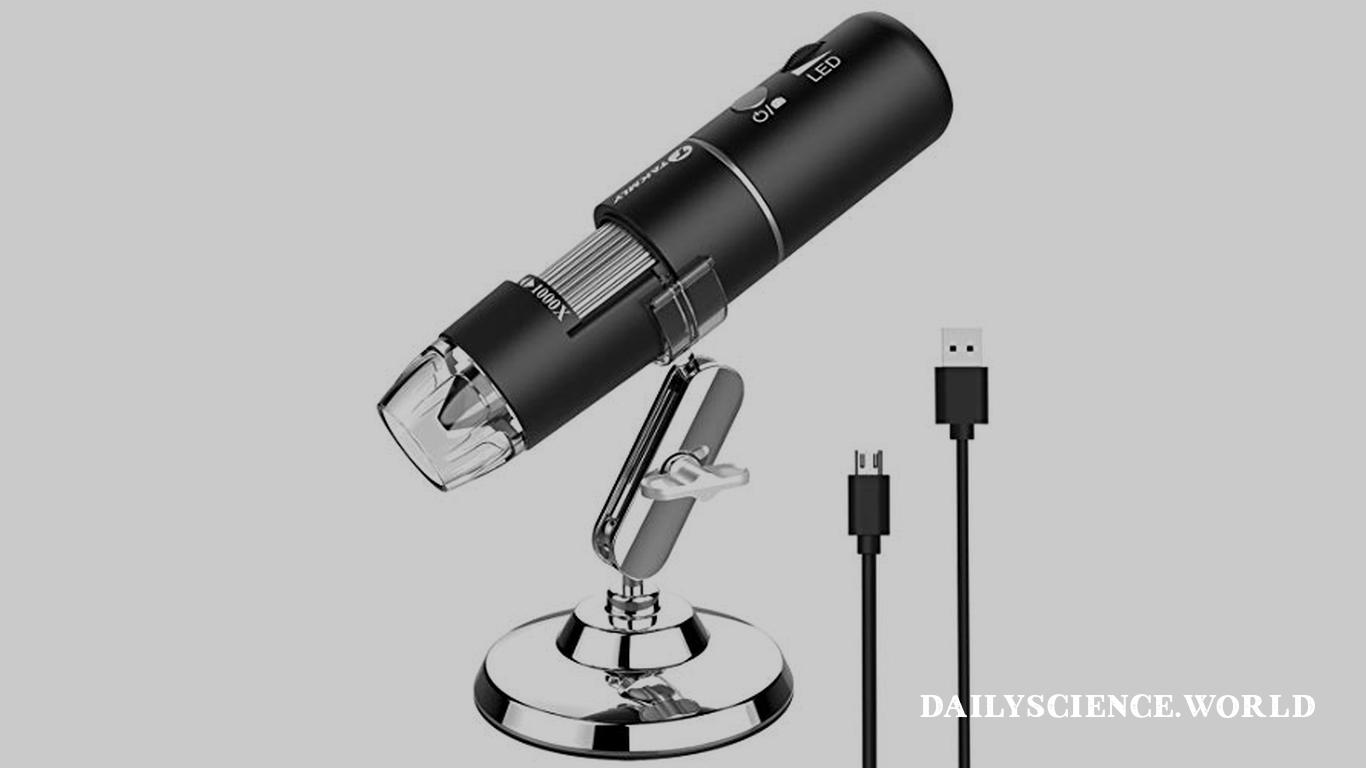 Wireless Digital Microscope Handheld USB HD Inspection Camera 50x-1000x Magnification with Stand Compatible with iPhone